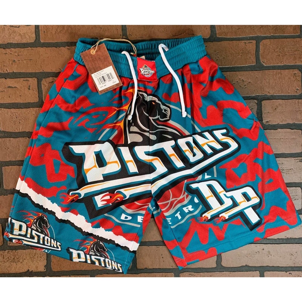 DETROIT PISTONS Mitchell & Ness Basketball Shorts~New~‎ S M XL